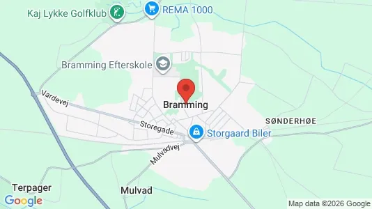 Butikslokaler til leje i Bramming - kort over placeringen