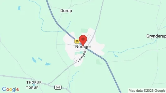 Erhvervslokaler til leje i Nørager - Foto fra Google Street View