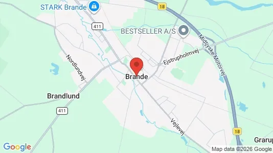 Erhvervslokaler til leje i Brande - Foto fra Google Street View