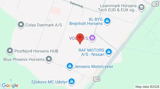 Lagerlokaler til leje i Horsens - kort over placeringen
