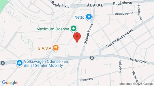 Erhvervslokaler til leje i Odense C - kort over placeringen