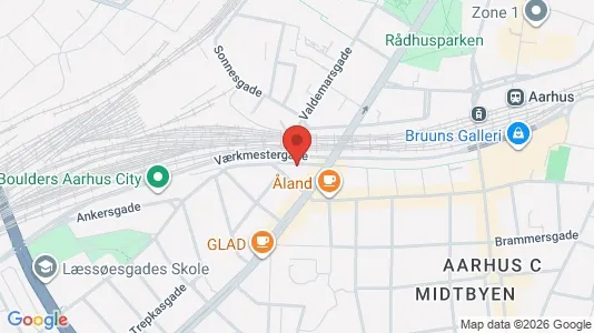 Erhvervslokaler til leje i Århus C - kort over placeringen