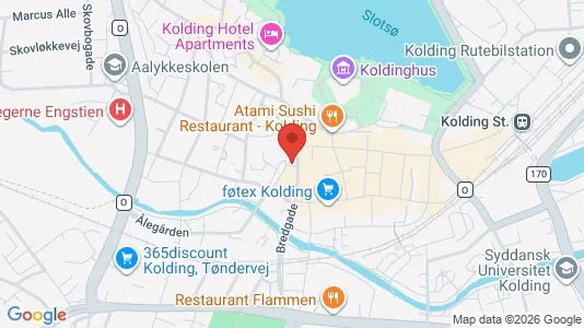 Erhvervslokaler til leje i Kolding - kort over placeringen