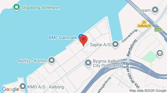 Erhvervslokaler til leje i Aalborg Centrum - kort over placeringen