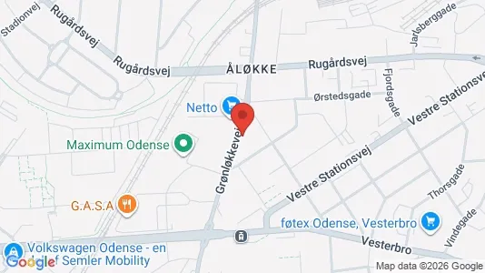 Erhvervslokaler til leje i Odense C - kort over placeringen