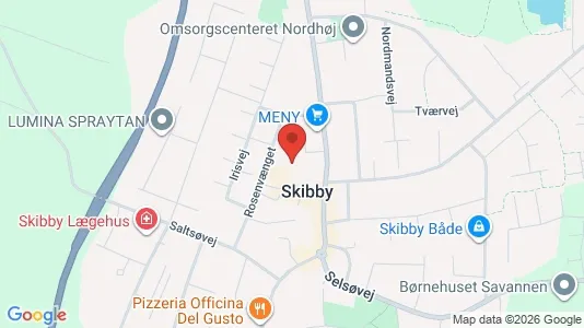Erhvervslokaler til leje i Skibby - kort over placeringen
