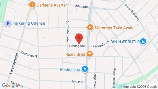 Erhvervslokaler til leje i Odense C - kort over placeringen