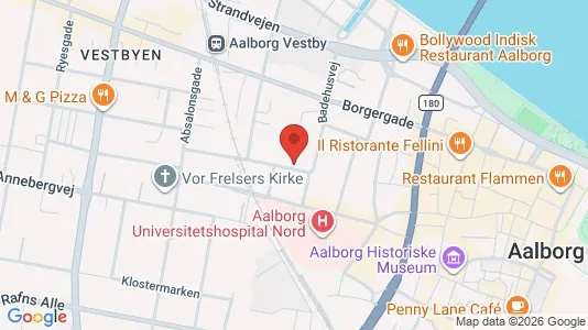 Erhvervslokaler til leje i Aalborg Centrum - kort over placeringen