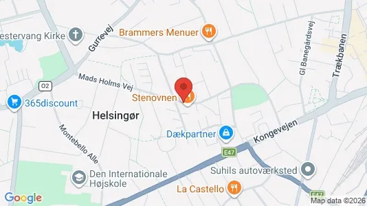 Erhvervslokaler til leje i Helsingør - kort over placeringen