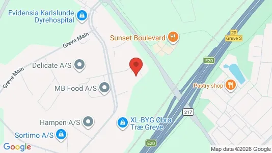 Erhvervslokaler til leje i Greve - kort over placeringen