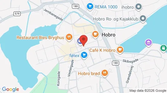 Erhvervslokaler til leje i Hobro - kort over placeringen