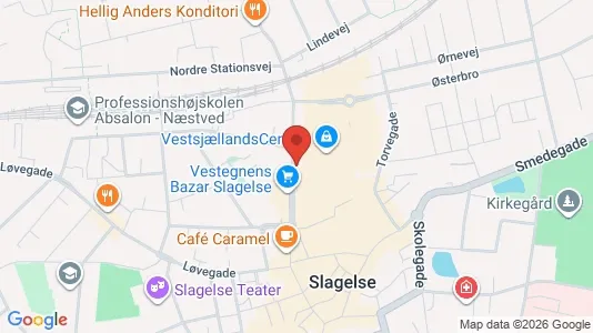Erhvervslokaler til leje i Slagelse - kort over placeringen