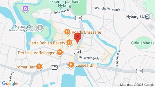 Erhvervslokaler til leje i Nyborg - kort over placeringen