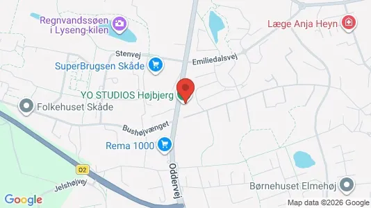 Erhvervslokaler til leje i Højbjerg - kort over placeringen