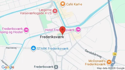 Erhvervslokaler til leje i Frederiksværk - kort over placeringen