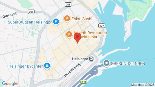 Erhvervslokaler til leje i Helsingør - kort over placeringen