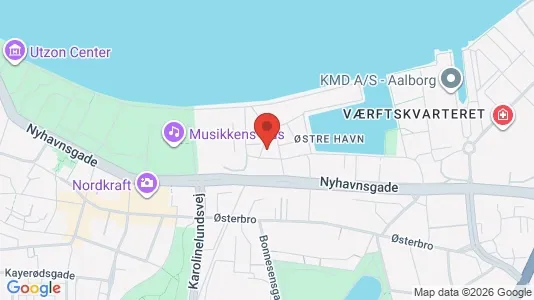Erhvervslokaler til leje i Aalborg Centrum - kort over placeringen