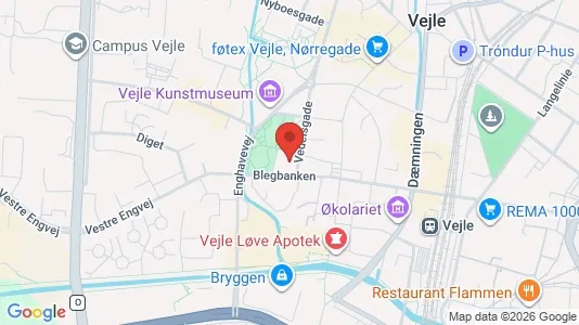 Erhvervslokaler til leje i Vejle Centrum - kort over placeringen