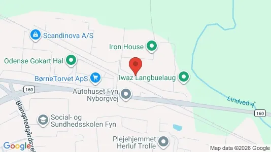 Erhvervslokaler til leje i Odense SØ - kort over placeringen
