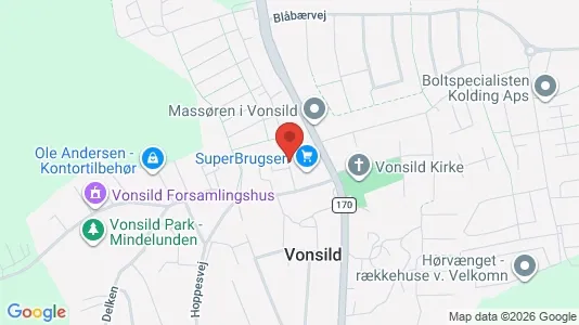 Erhvervslokaler til leje i Kolding - kort over placeringen