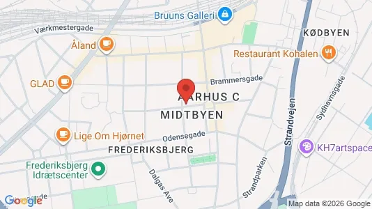 Erhvervslokaler til leje i Århus C - kort over placeringen