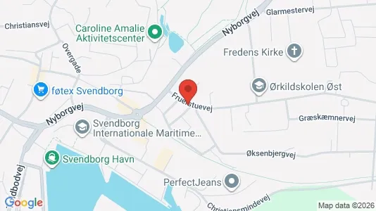 Erhvervslokaler til leje i Svendborg - kort over placeringen