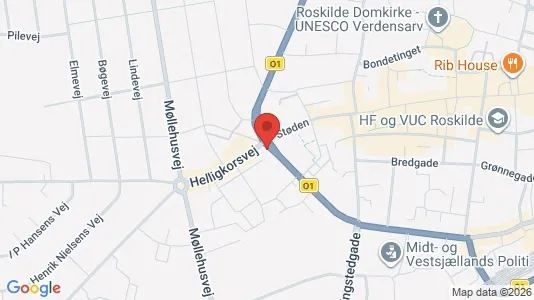 Erhvervslokaler til leje i Roskilde - kort over placeringen