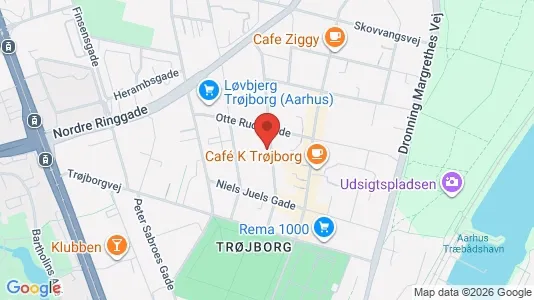 Erhvervslokaler til leje i Århus N - kort over placeringen