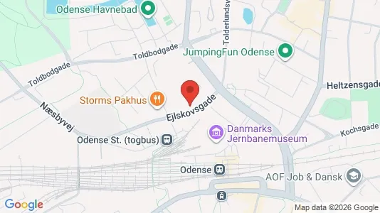 Erhvervslokaler til leje i Odense C - kort over placeringen