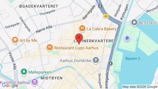 Erhvervslokaler til leje i Århus C - kort over placeringen