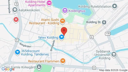 Erhvervslokaler til leje i Kolding - kort over placeringen