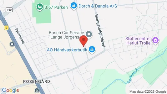 Erhvervslokaler til leje i Odense SØ - kort over placeringen