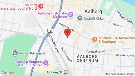 Erhvervslokaler til leje i Aalborg Centrum - kort over placeringen