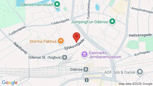 Erhvervslokaler til leje i Odense C - kort over placeringen
