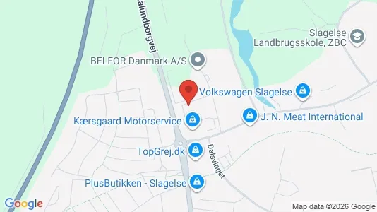 Erhvervslokaler til leje i Slagelse - kort over placeringen