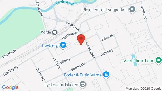 Erhvervslokaler til leje i Varde - kort over placeringen