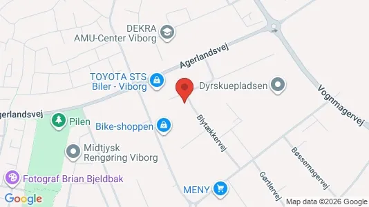 Erhvervslokaler til leje i Viborg - kort over placeringen