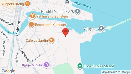 Erhvervslokaler til leje i Køge - kort over placeringen
