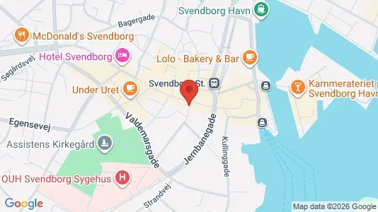 Erhvervslokaler til leje i Svendborg - kort over placeringen