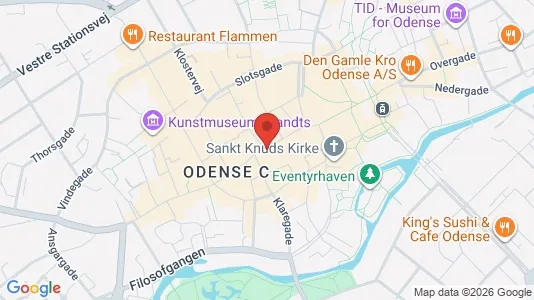 Erhvervslokaler til leje i Odense C - kort over placeringen