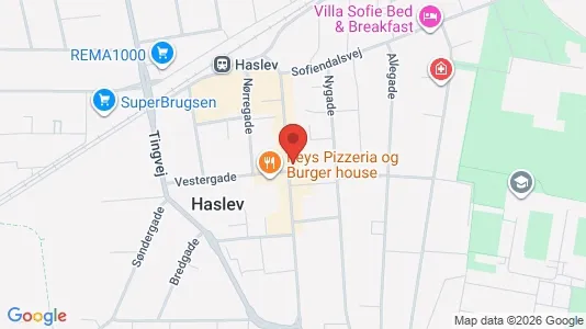 Erhvervslokaler til leje i Haslev - kort over placeringen