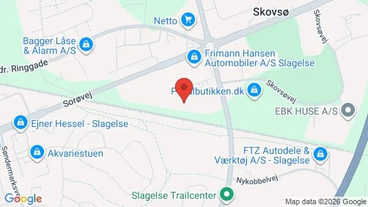 Erhvervslokaler til leje i Slagelse - kort over placeringen