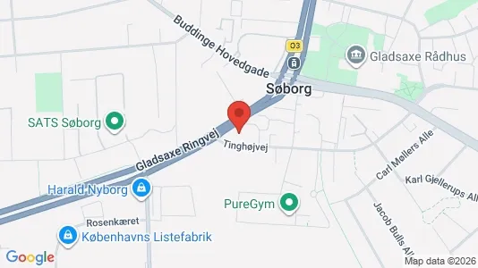 Erhvervslokaler til leje i Søborg - kort over placeringen