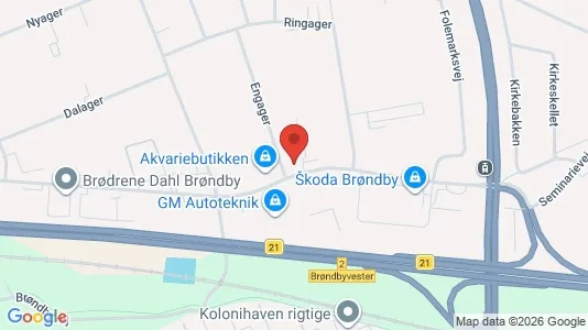 Erhvervslokaler til leje i Brøndby - kort over placeringen