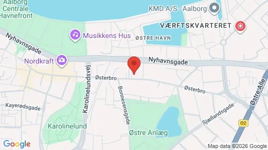 Erhvervslokaler til leje i Aalborg Centrum - kort over placeringen