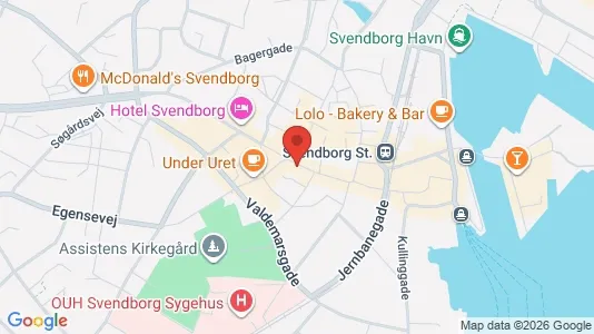 Erhvervslokaler til leje i Svendborg - kort over placeringen
