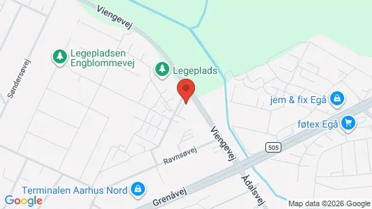 Erhvervslokaler til leje i Risskov - kort over placeringen