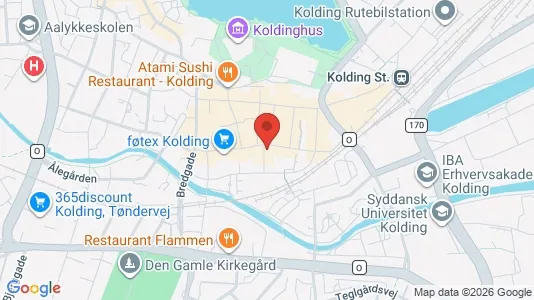 Erhvervslokaler til leje i Kolding - kort over placeringen