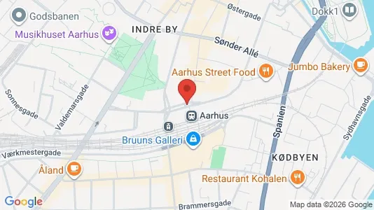 Erhvervslokaler til leje i Århus C - kort over placeringen