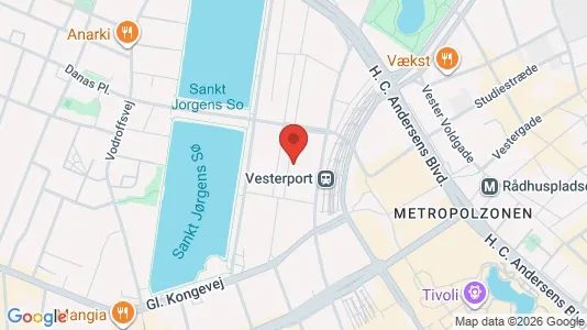Erhvervslokaler til leje i Vesterbro - kort over placeringen